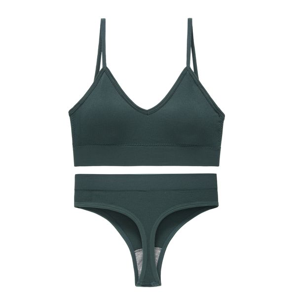 Women's Intimates Without Steel Ring Large Size Beautiful Back Adjustable Camisole Small Chest Gathered French T String Bra_voghion.com