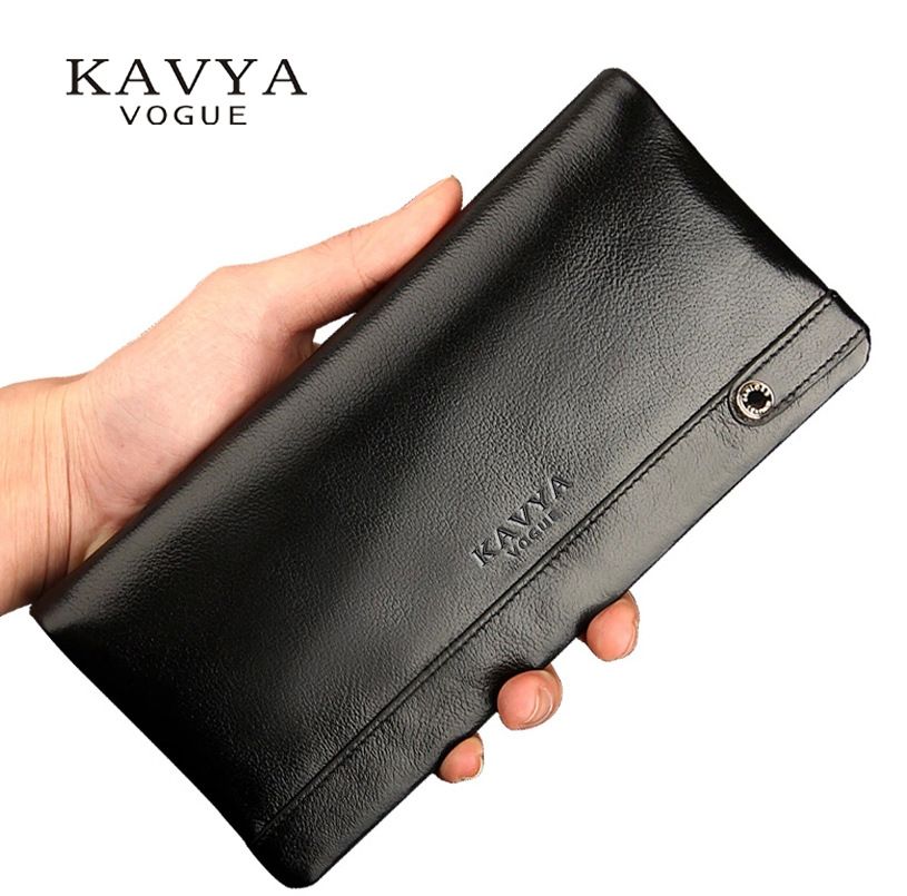 Moška denarnica iz pravega usnja, dolga kravja usnjena moška sponka za vstopnice z zadrgo, moška denarnica, korejska denarnica iz mehkega usnja_voghion.com