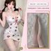 Sexy Lingerie Pure Lace Soft Yarn Perspective Love Sweet Cherry Strap Nightdress Short Skirt Set_voghion.com