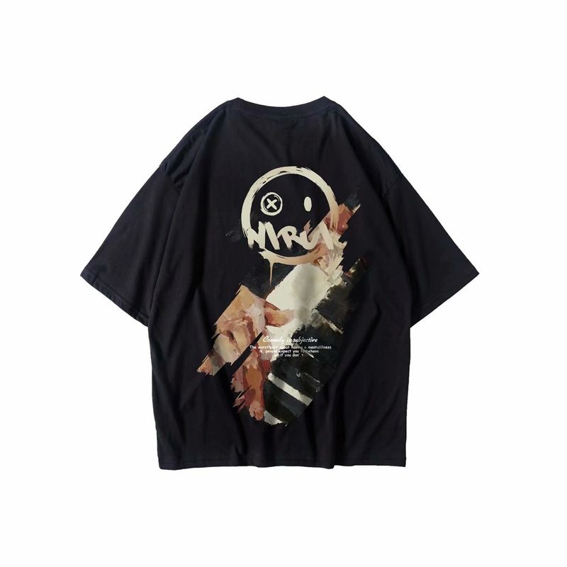C&JChina-Chic Hip Hop Fashion Marke Astronaut Nasa Bedrucktes Kurzarm-T-Shirt Herrenmode Lose Größe Halbarm Fat T-Shirt_voghion.com