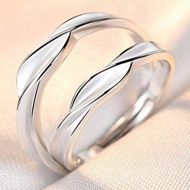Par Män och Kvinnor Par Simulerad Diamant Öppning Zirkon Klassisk Ring Smycken_voghion.com