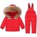 Winter-Schneeanzug-Set für Kinder – warme Jacke und Hose mit Kapuze und abnehmbarem Schritt, weiche Daunenfederfüllung für Kleinkinder und Säuglinge_voghion.com