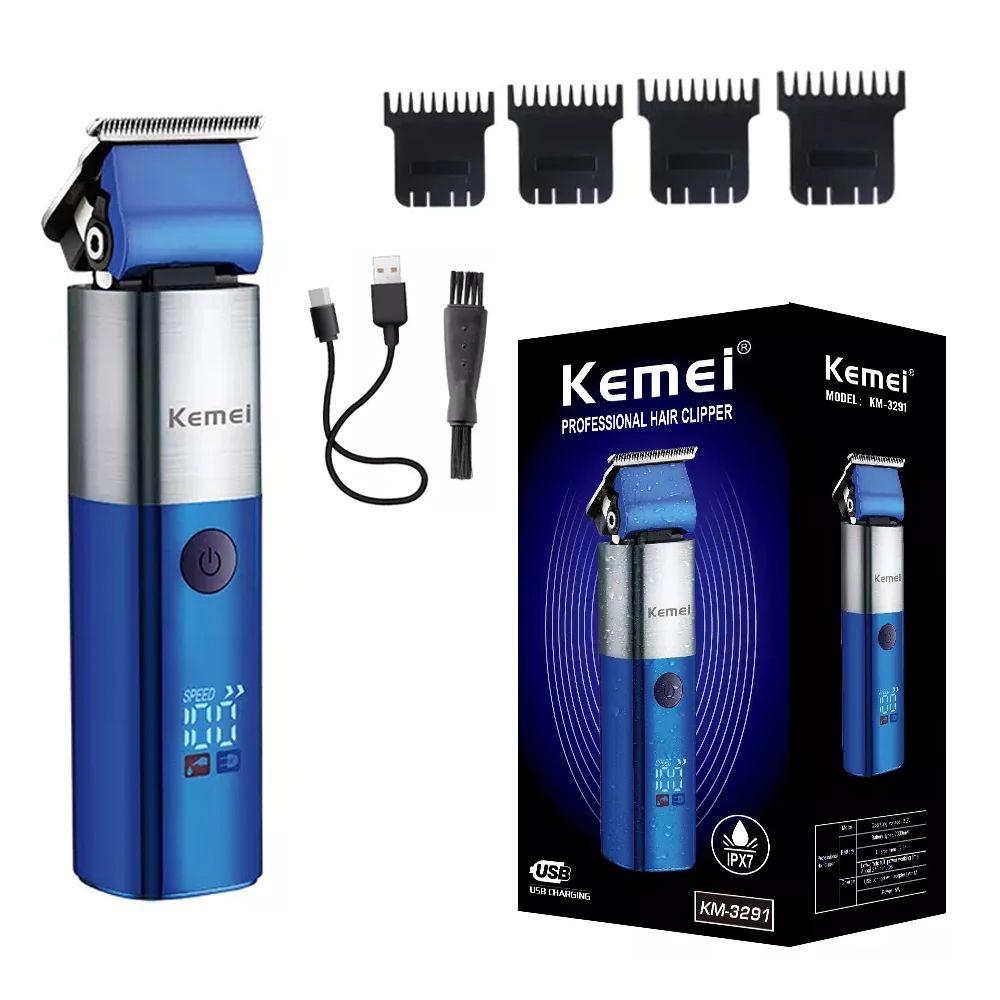Kemei Km-3291 Testa regolabile in acciaio inox Taglio Barbiere lpx7 Impermeabile Usb Display digitale Batteria al litio Capelli_voghion.com