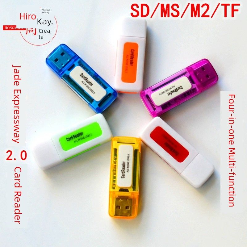 Hot Jade High-Speed 2.0 4-in-1 Multifunktions-SD TF M2 Ms Speicher Mini-Kartenleser_voghion.com