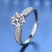 Tancise Klassisk Moissanite Sølv Ring Dame Smykker Bryllup Løfte Party Gift_voghion.com