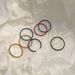 Rainbow color thin circle ring set female niche design sense fashion personality cold style simple plain ring_voghion.com