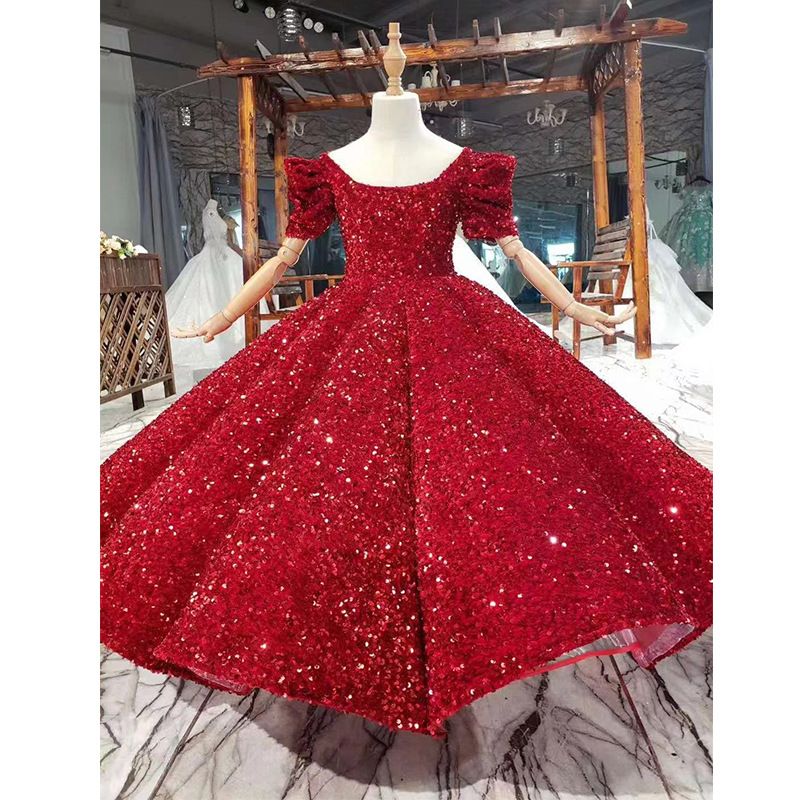 Dammekleeder Kannerkleed fir de Catwalk Prinzessinkleed flauscheg Tüll High-End elegant klengt Gaascht Piano Performance Pailletten Kannerkleed_voghion.com