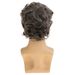 Synthetic Clip-in New Wig Men's Brown And Gray Mixed Color Short Curly Hair Headpiece Fashionable Men's Short Wig_voghion.com
