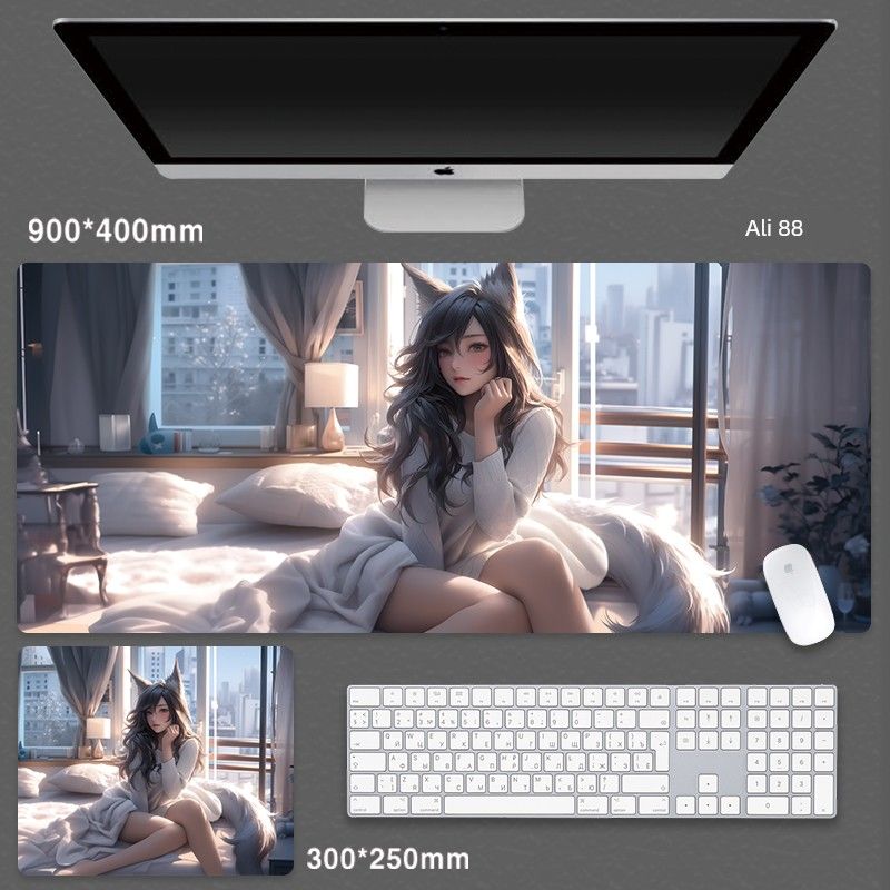Ali Mouse Pad Oversized Boys And Girls E-Sports Games Secondary Beauty Laptop Keyboard Desktop Mat_voghion.com