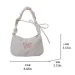 Borsa a tracolla con fiocco ricamato e farfalla Y2k Oxford in nylon con fiocco, grande capacità, stile coreano_voghion.com