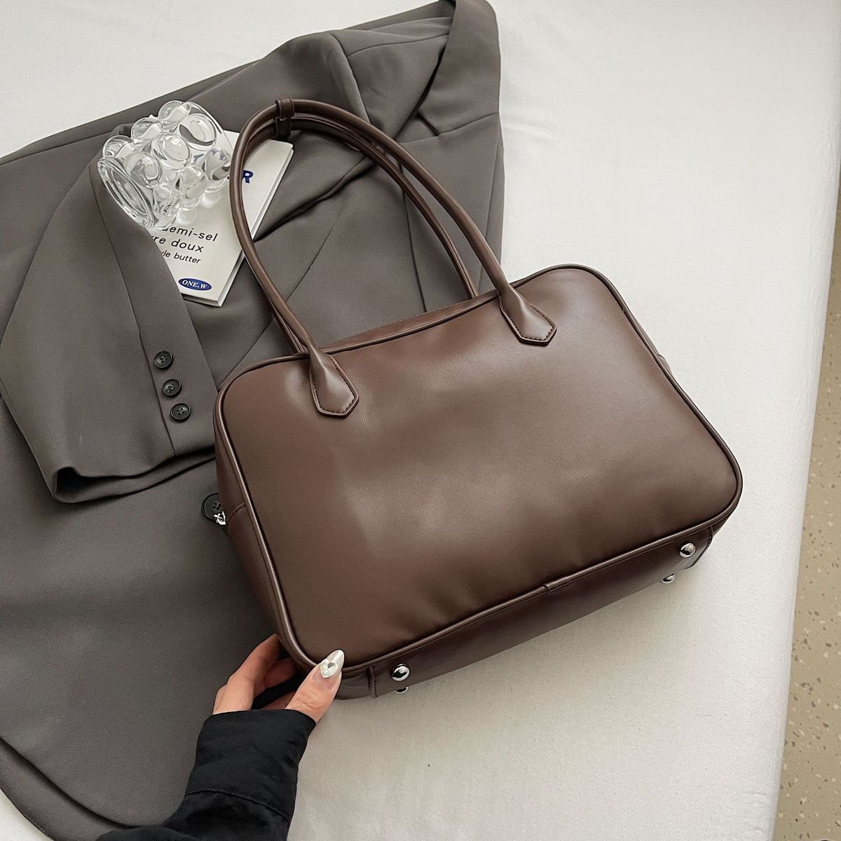 Borse da donna Niche Borsa da ascellare Borsa da donna autunno e inverno Nuova borsa retrò da pendolare Borsa piccola quadrata Boston_voghion.com