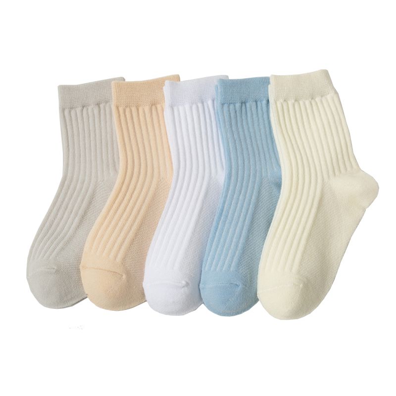 Girl Kids Pure Cotton Mid-Calf Length Spring & Fall Long Toddler Travel Daily Boy's Socks Disposable_voghion.com