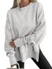 Women's Autumn And Winter Long Sleeve Round Neck Sweatshirt Solid Color Casual Bottoming Shirt_voghion.com