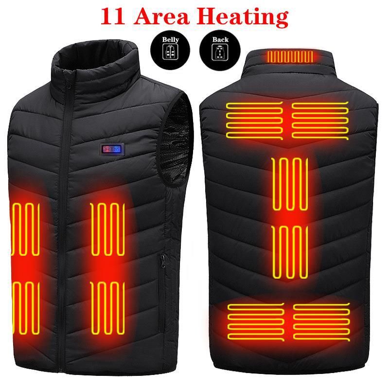 Intelligent heating 11-zone vest USB electric heating men's and women's four-zone and nine-zone vest graphene two-zone and 13-zone vest_voghion.com