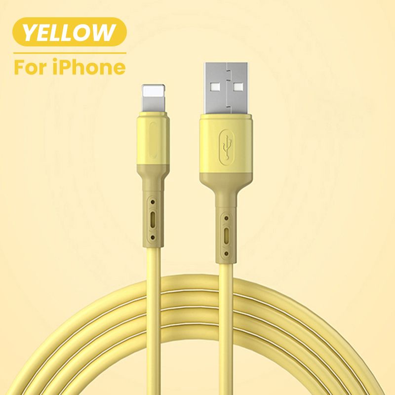 Kabel USB für iPhone 14 13 12 11 Pro Max XR XS 8 7 6s 5s Schnelle Daten Lade Ladegerät USB Draht Kabel Flüssigkeit Silicium_voghion.com