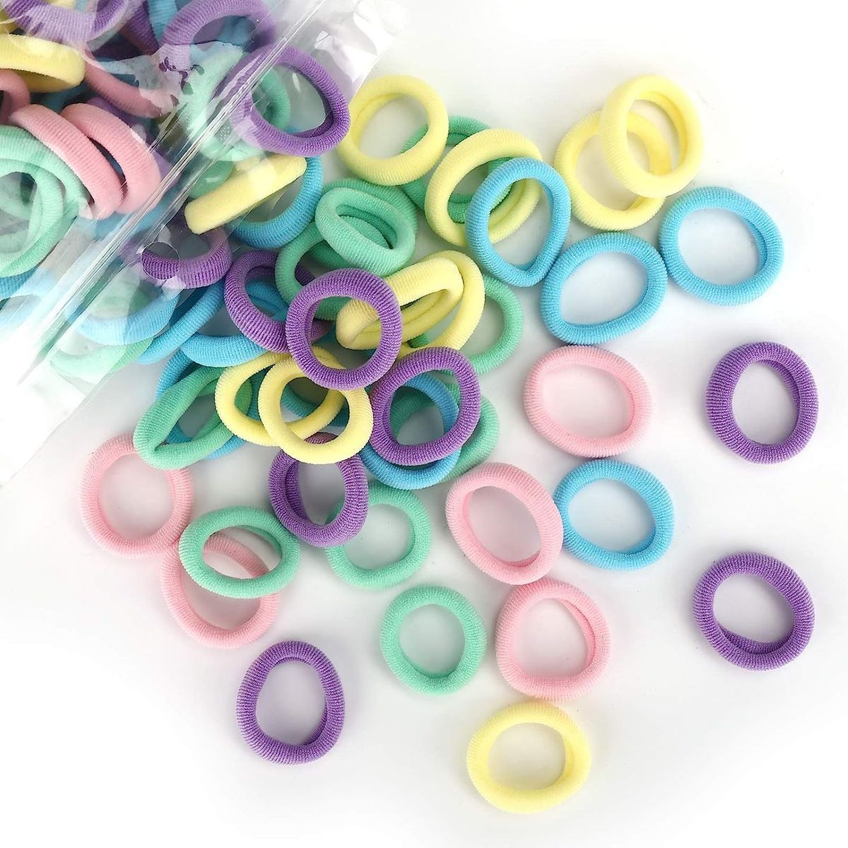 Elastico per capelli per bambine, anello per asciugamano alto elastico in gomma, elastico per coda di cavallo alta, non danneggia i capelli, copricapo da principessa, accessori per capelli_voghion.com