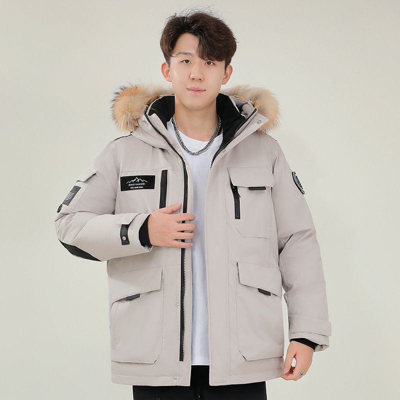 ​​Unisex-Hochleistungsparka mit abnehmbarer Pelzkapuze – 800 FP Entendaunen, wind- und wasserdicht (Schwarz/Marineblau/Weiß, M-3XL)​​_voghion.com