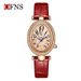 Women's Vintage-Inspired Crystal-Accented Watch – Elegant Teardrop Design, Leather Strap, Water-Resistant Antique Style Quartz Watch_voghion.com