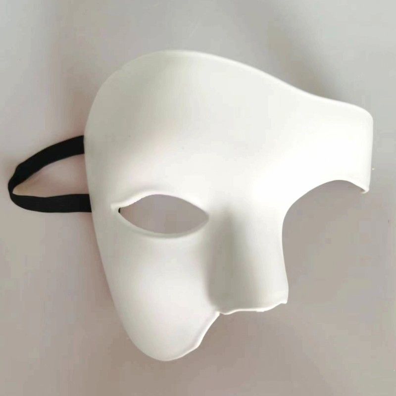 Halloween Carnival cosplay, opera, phantom, half face men's adult dance party, one eyed dragon mask, black and white_voghion.com
