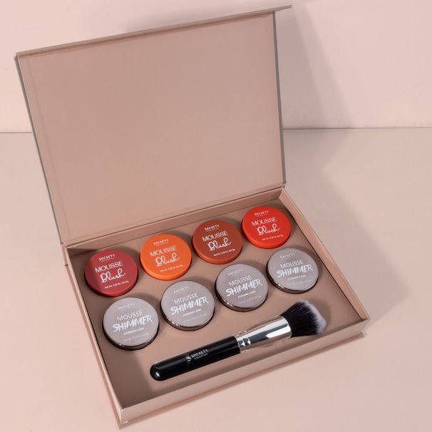 Set di trucco: 8 ombretti in mousse, blush, opaco, fine, facile da colorare, trucco a lunga durata e anti-sbavatura._voghion.com