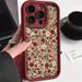 Retro Floral Pattern Silicone Phone Case For Iphone 11 12 13 14 15 16 Pro Max 16E XR XS X 7 8 Plus Se2 3 Matte_voghion.com