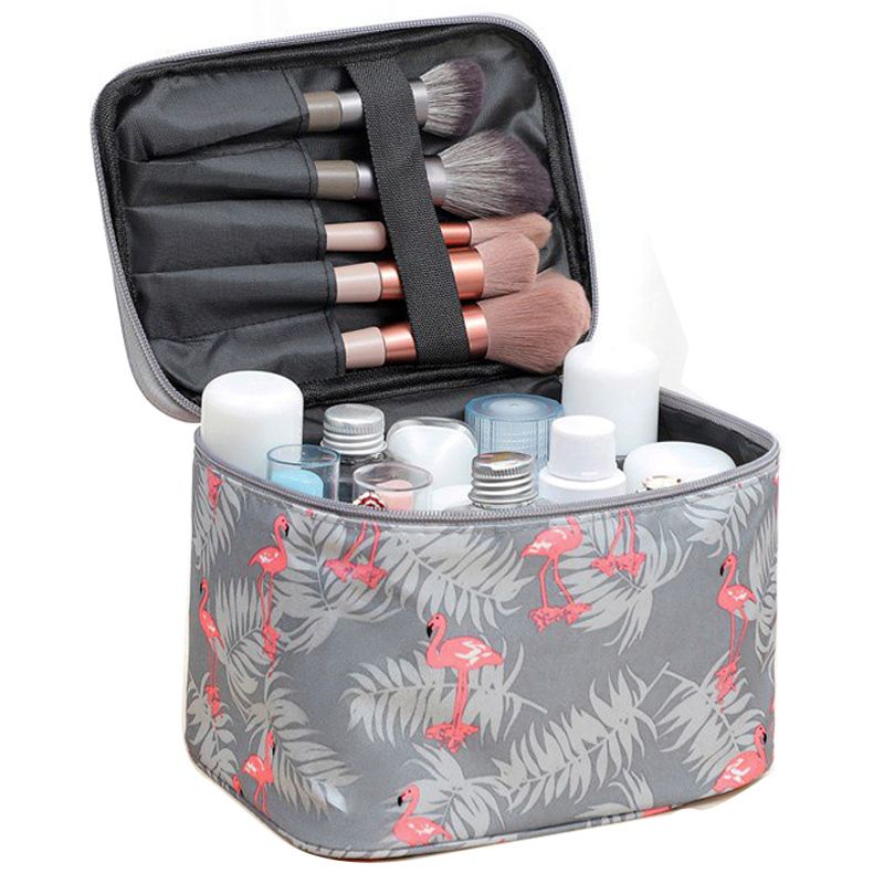 Trousse de maquillage Flamingo 20 x 25 cm - Trousse de maquillage de voyage étanche grande capacité pour femme_voghion.com