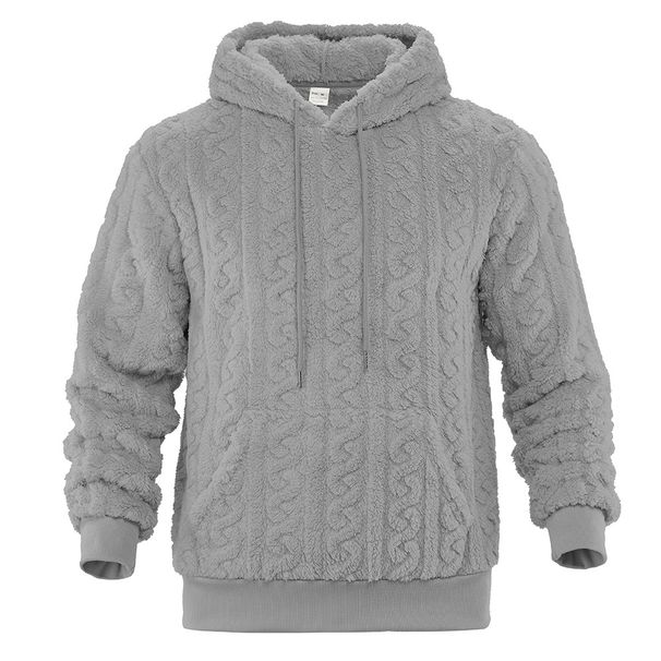 Starten Sie stilvoll in den europäischen und amerikanischen Herbst/Winter: Der neue, warme Jacquard-Fleece-Pullover mit doppelseitigem Futter und lässiger Kapuzenjacke._voghion.com
