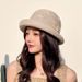 Fashion 2024 New Arrival Sun Hat Female Beach Sunscreen For Women Summer Curled Pearls Straw Breathable Knitted Bucket Cap_voghion.com