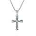 Collana con ciondolo a forma di corona in acciaio inossidabile da uomo con ciondolo a forma di croce, stile gotico alla moda, catena regolabile, ciondolo a forma di corona in acciaio inossidabile, croce alla moda_voghion.com