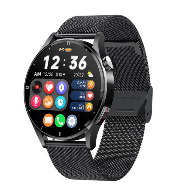 Smartwatch con assistente vocale QS39 HD, temperatura, frequenza cardiaca, calorie e chiamate sulla salute_voghion.com