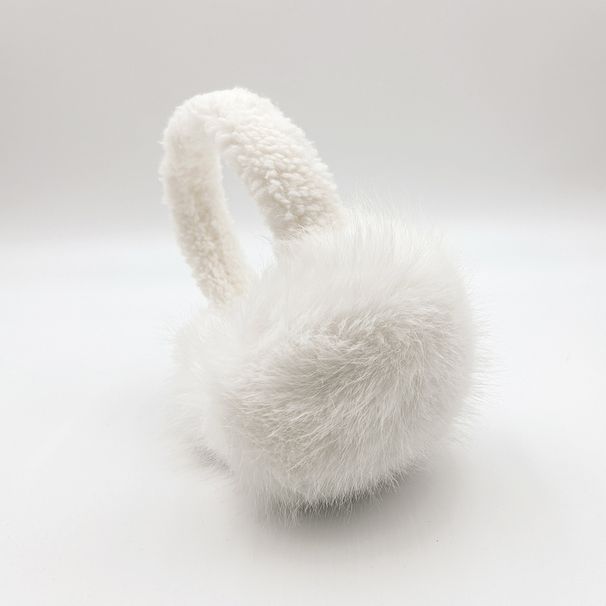 Paraorecchie bianchi caldi e carini in stile coreano - Scaldaorecchie soffici per donna, protezione per le orecchie morbida e accogliente, accessorio invernale alla moda_voghion.com