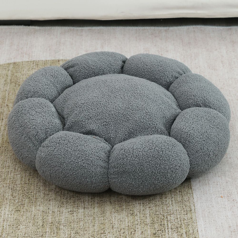 Çiçek Şeklinde Kedi Her Mevsim Sıcak Peluş Teddy Polar Köpek Yatağı Derin Uyku Evcil Hayvan Yuvarlak Yuvası_voghion.com