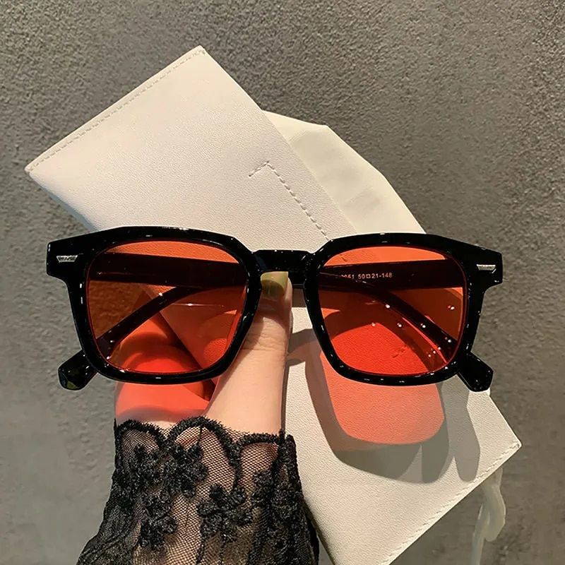 Moodne retro vintage ruudukujuline raam naistele meestele unisex läbipaistvad välistingimustes sportimiseks mõeldud mustad päikeseprillid UV400_voghion.com