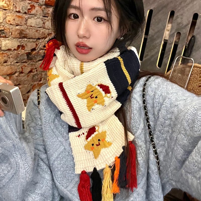 Sciarpa da donna 2025 Nuovo stile invernale coreano Atmosferico Maglia calda ispessita Scaldacollo Accessori_voghion.com