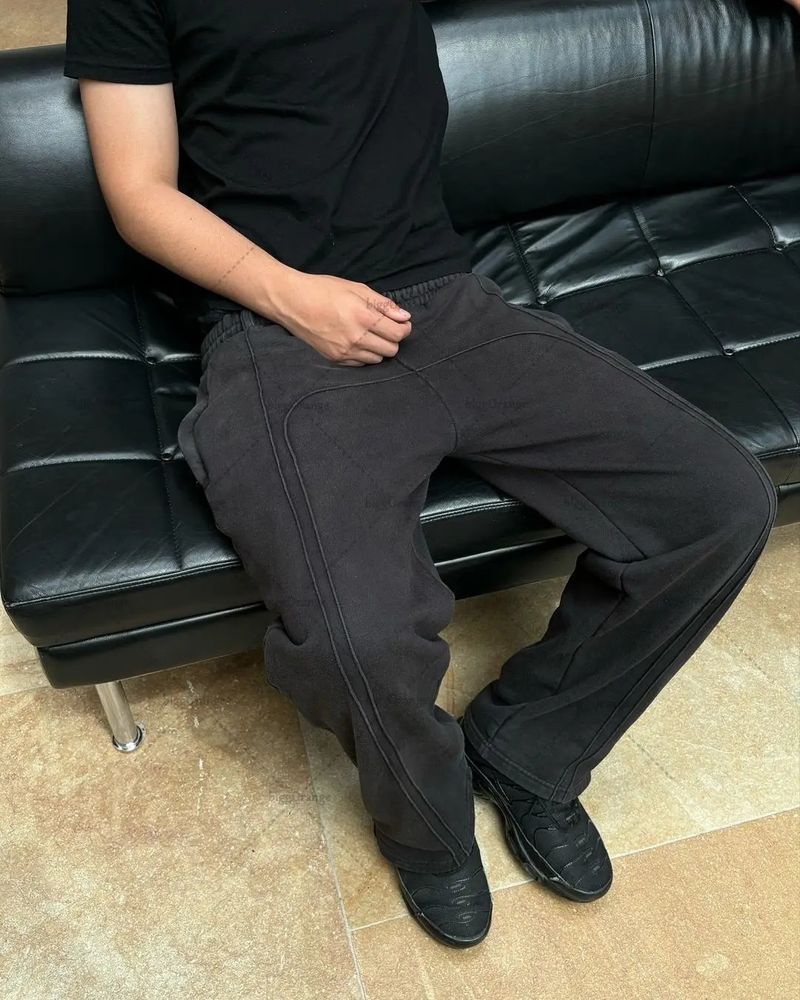 ​ Street Fashion Drawstring Pants Baggy Casual Trousers For Men & Women - High Waist Loose Fit Joggers Polyester Comfortable Straight Leg Pants​​_voghion.com