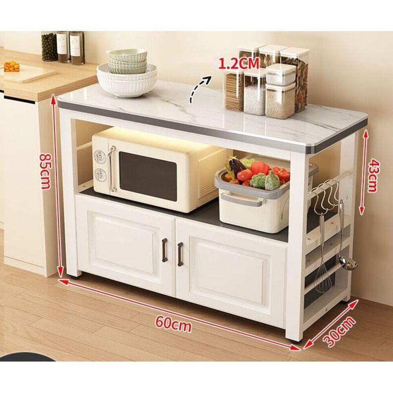 Floor-standing Multi-layer Cutting Table Rock Board Multi-functional Storage Microwave Oven Kitchen Cabinet Rack_voghion.com