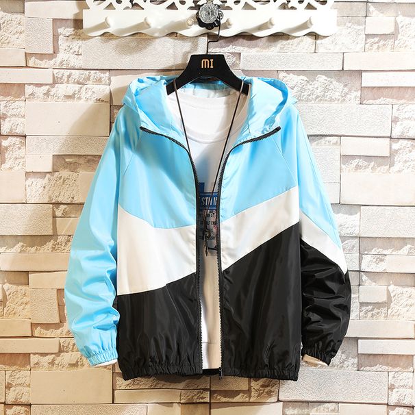 Herren-Kapuzenjacke in Übergröße – Leichter, winddichter, lässiger Reißverschlussmantel für große und große Größen, stilvolle, gestreifte Outdoor-Oberbekleidung für Frühling/Herbst_voghion.com