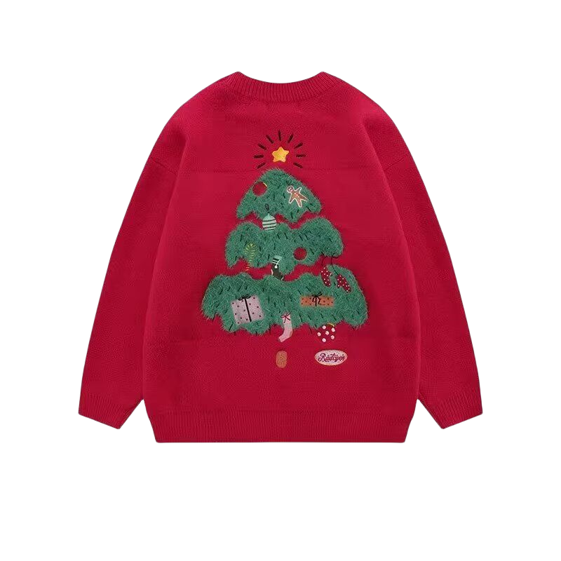 Amerikanischer Mode-Hip-Hop-Weihnachtspullover für Männer und Frauen im gleichen Winter-Ins-Harbor-Stil, faule Beflockungspaar-Strickwaren Sale Fashionista_voghion.com