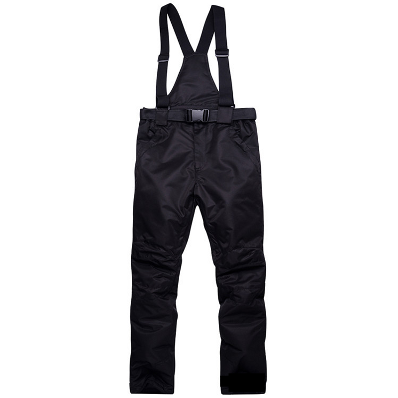 Pantalones de esquí de invierno para exteriores para hombres y mujeres, resistentes al viento, impermeables, cálidos y transpirables, con paneles simples y dobles, con correas de algodón y desmontables._voghion.com