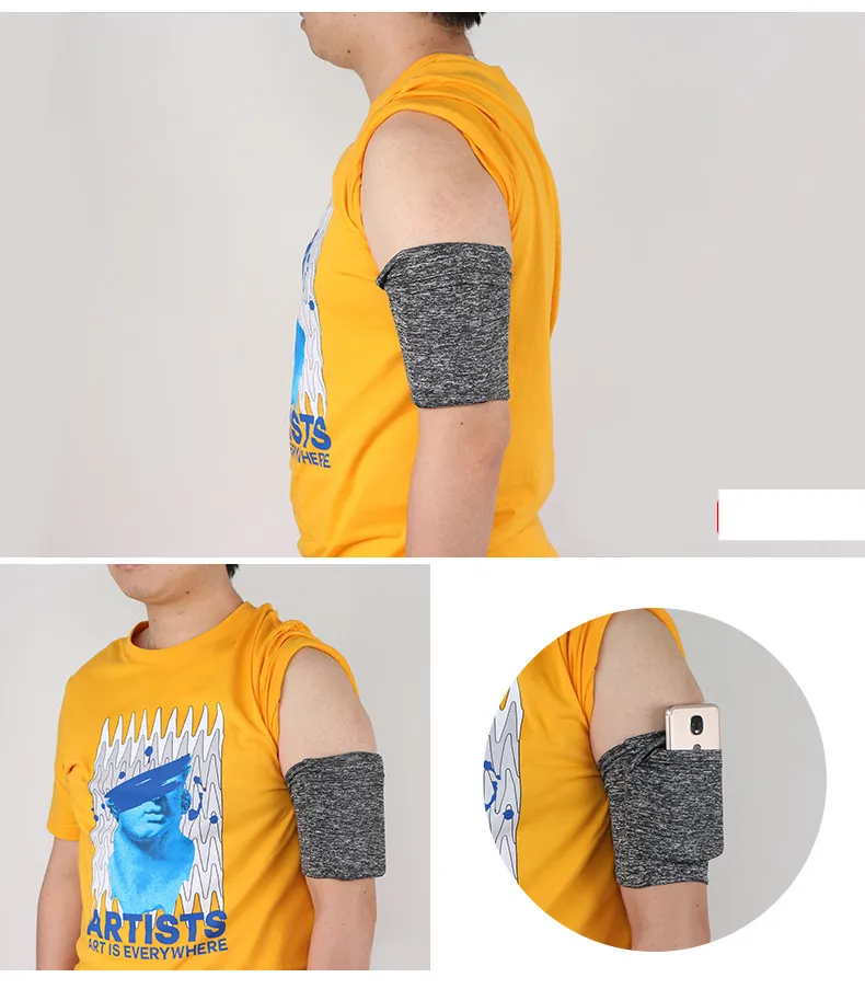 Sporta somas Sporta rokas soma Elastīga daudzfunkcionāla mini maza soma Vīriešu un sieviešu mobilā tālruņa soma Kvadrātveida deju maiņa Pretaizdzīšanas rokas soma_voghion.com