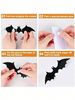 48Pcs/Set Halloween Wall Bat Decor, Black Plastic Bat Stickers For Halloween Room Decor,Waterproof 3D Realistic Bat For Halloween Party Decoration_voghion.com