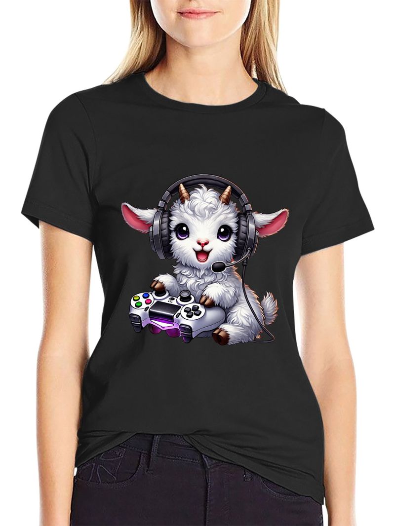 Spring and summer European and American women's new ladies casual fashion loose tops printed women's T-shirts_voghion.com