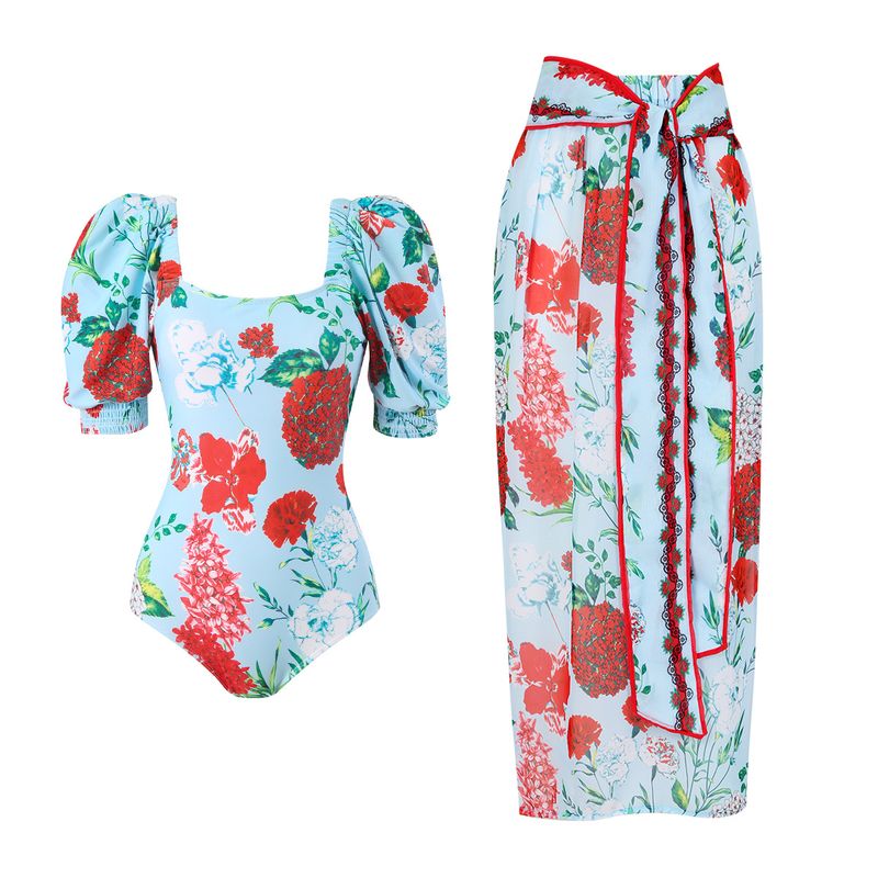 Abbigliamento da donna Nuovo costume intero da bagno da donna aderente, sottile, rigido, con gonna lunga in chiffon_voghion.com