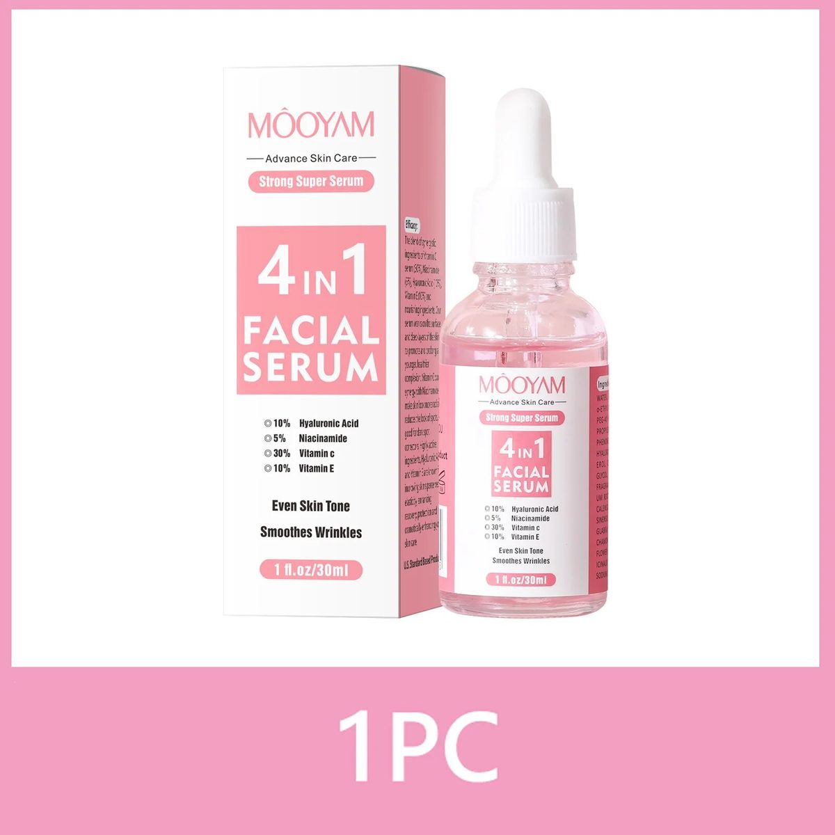 Beauty Care Shop IN 1 4 Falten entfernen Gesichtsserum Lifting Straffung feine Linien verblassen lassen Anti-Aging Essenz Vitamin C Aufhellung Feuchtigkeit_voghion.com