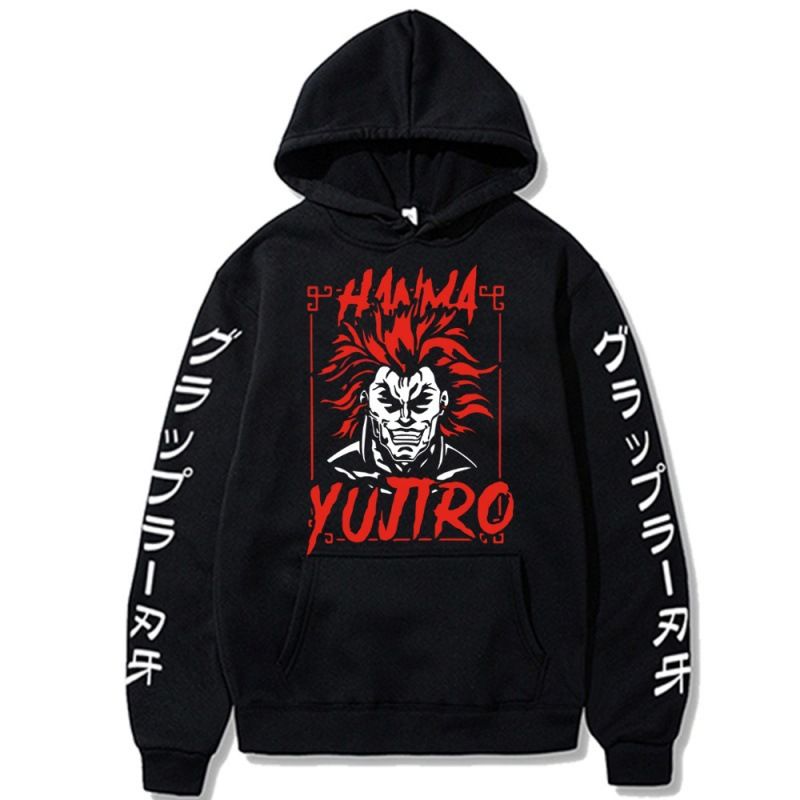 Blade Teeth Baki Fanma Yongjiro Anime Plush Hoodie Anime Hoodie_voghion.com