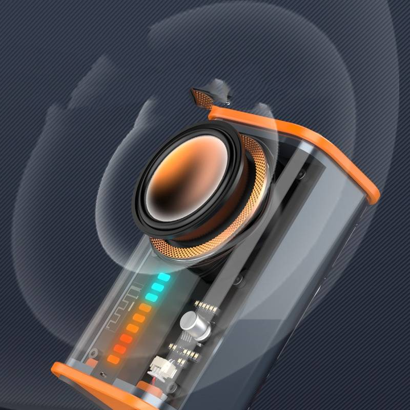 Mecha Bluetooth Sound Explosion Mini Schwerer Subwoofer Drahtlose TWS Verbindung Cool Transparent Kleine Stahl Kanone Sound_voghion.com