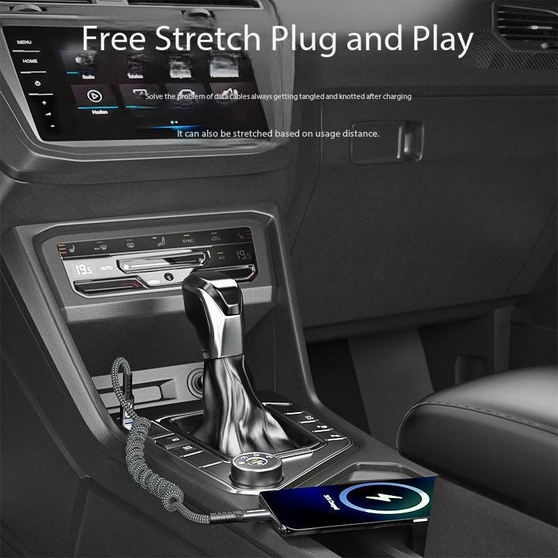 Pełnofunkcyjny kabel do transmisji danych do telefonu Apple, laptopa, szybkiego ładowania, USB 4.0, samochodowy, pleciony kabel sprężynowy, transmisja 40 Gb/s, wysoka prędkość 8k_voghion.com