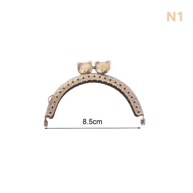 1Pc 8.5/10.5/12.5CM Cat Head Metal Purse Frame Handle For Clutch Bag Handbag Making Clasp Lock Bags Accessories_voghion.com