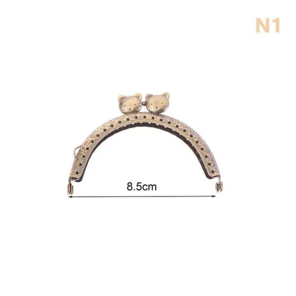 1Pc 8.5/10.5/12.5CM Cat Head Metal Purse Frame Handle For Clutch Bag Handbag Making Clasp Lock Bags Accessories_voghion.com