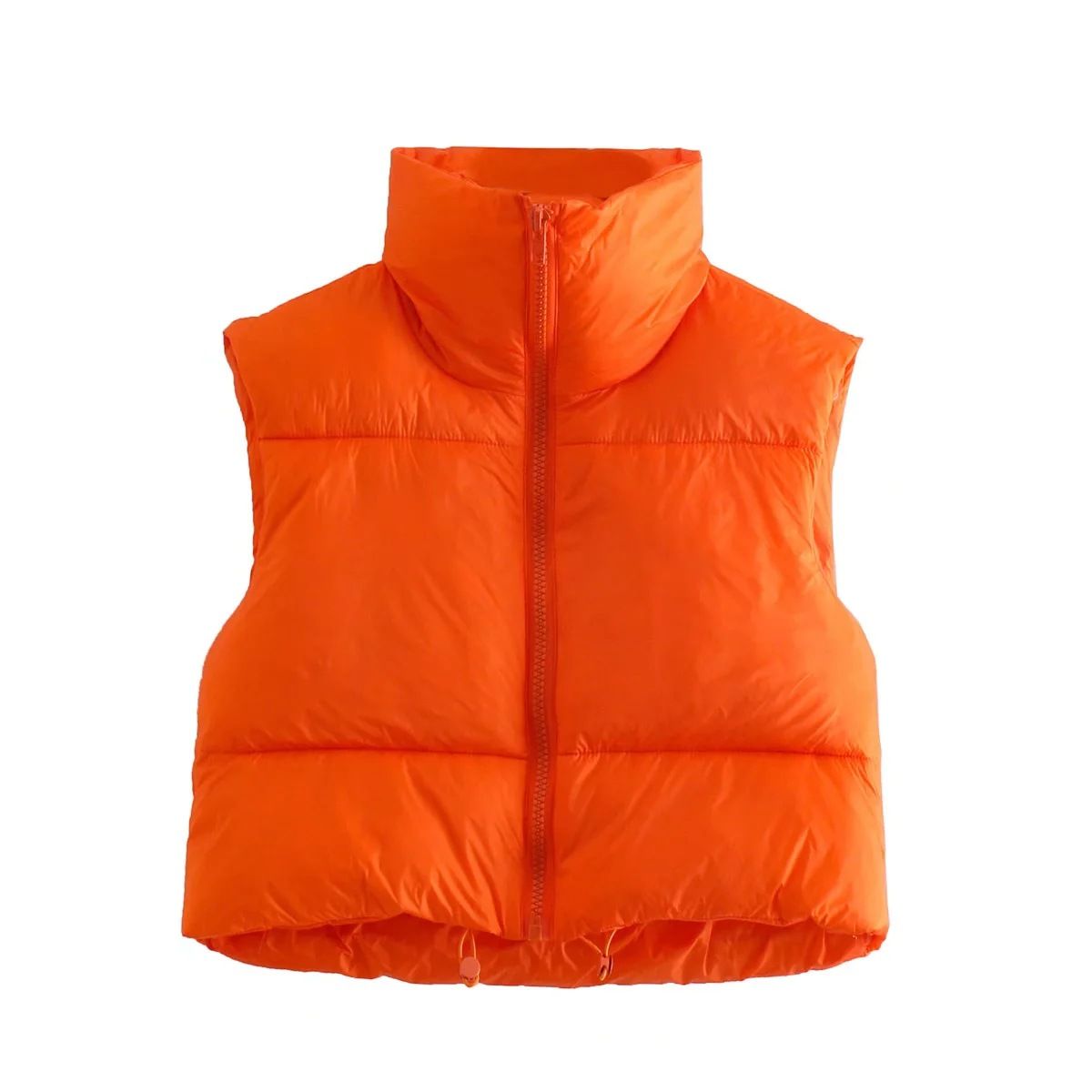 Abbigliamento donna primavera e autunno nuovo gilet imbottito in cotone con cerniera gilet con collo alto_voghion.com